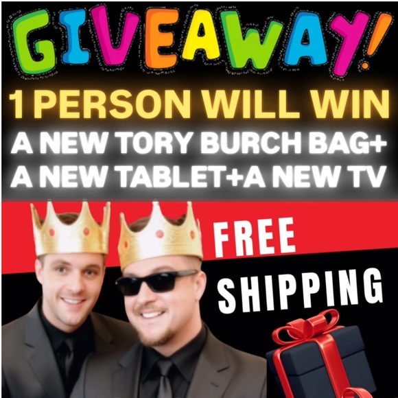 MEGA PRIZE PACKAGE 1 WINNER NEW TORY BURCH BAG+NEW TABLET+NEW SMART TV GIVEAWAY - Picture 1 of 2